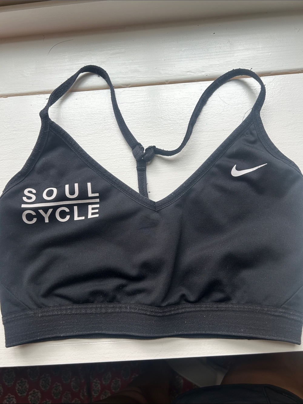 Nike Black SoulCycle Logo Sports Bra with Strappy Back